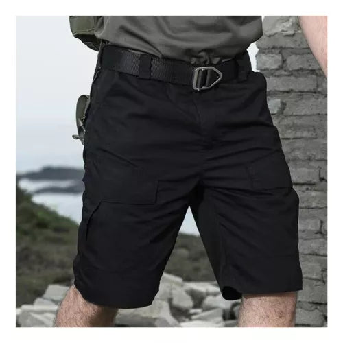 Short Tactico Militar Outdoor Bermuda Cargo De Hombre Negro